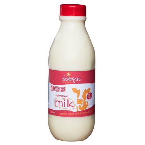 Delamere Sterilised Skimmed Milk (500ml) Glass Bottle