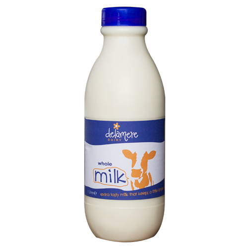 Delamere Sterilised Whole Milk (500ml) Glass Bottle 
